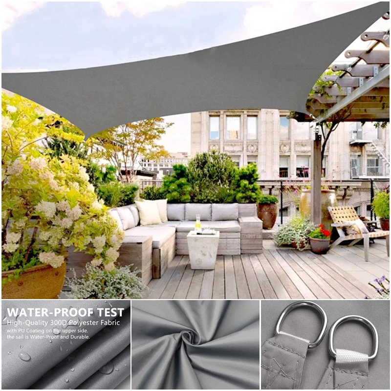 

Outdoor Awning Waterproof Sun Shade Sail Garden Canopi For Terrace Yard Car Canvas Rectangle Pool Sun-Shelter Sunshade Sail