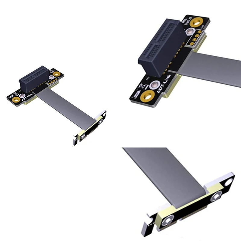 

PCIe 3.0 X1 to X1 Extension Cable R11SL-TL Dual 90 Degree Right Angle Extender 8Gbps PCI Express 1X Riser Card