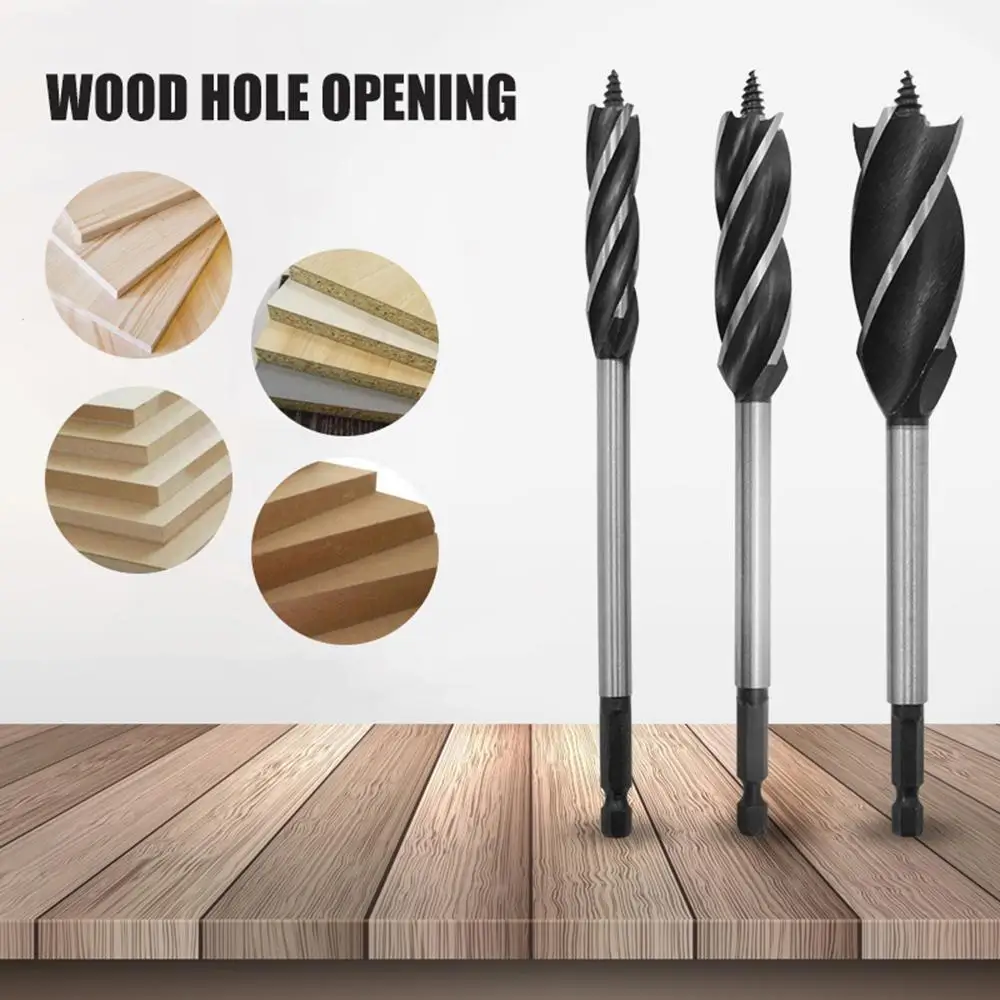

Wood Cut Drill Bit 4 Slots 4 Edges Blades Twist 10-35mm Drill Bit Wood Fast Cut Auger Carpenter Joiner Tool For Woodworking