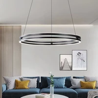 modern minimalist chandelier creative ring led chandelier restaurant light luxury bedroom parlor double sided light lighting