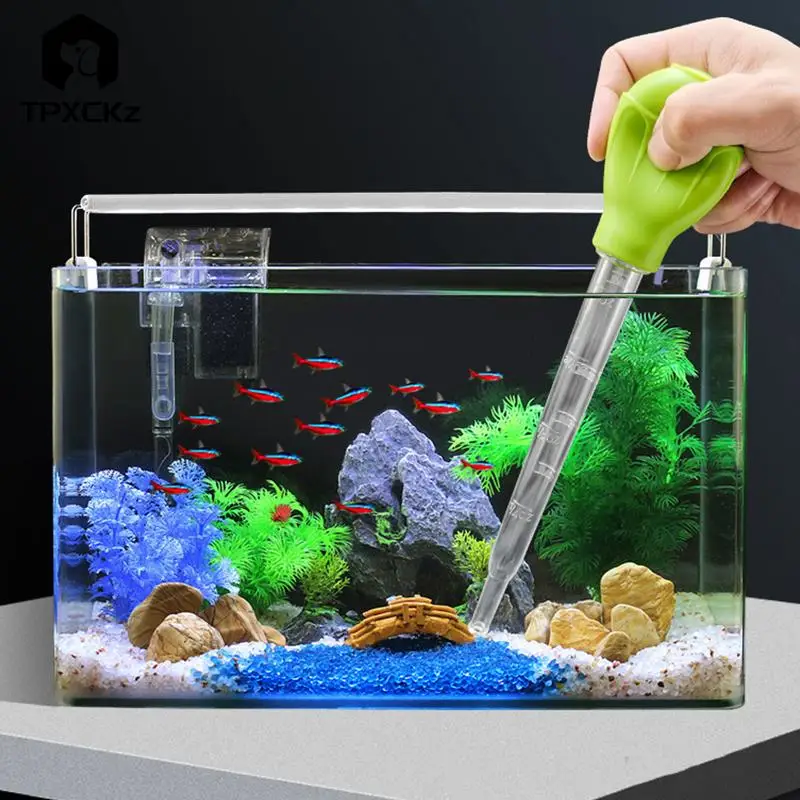 

Manual Aquarium Gravel Cleaning Straw Fish Tank Water Changer Aquarium Clean Pipette Dropper Waste Remover 29cm 45cm Tube