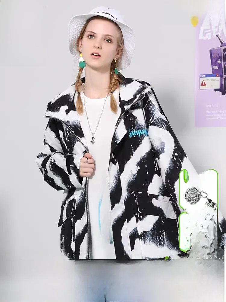 Модная брендовая куртка Genanx с молнией женский тонкий трехмерный Свободный Топ