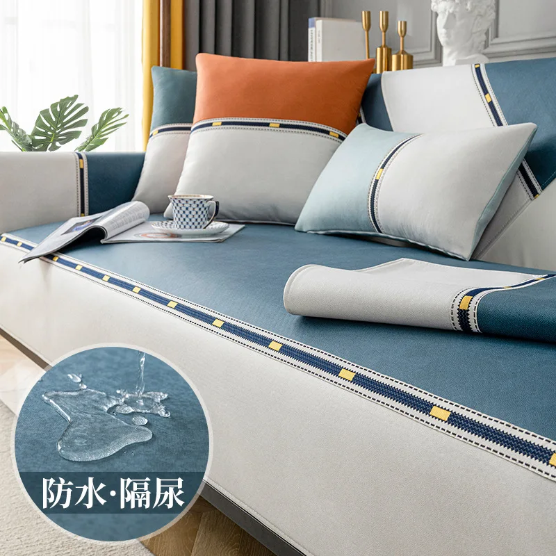 Gray White Colors Waterproof Sofa Cover Slip Resistant Slipcover Seat European Couch Towel for Living Room Decor |