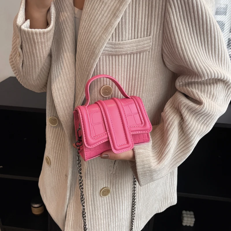 Stone Pattern Mini PU Leather Simple Flap Crossbody Bags for Women 2023 Spring Trends Brand Handbags and Purses Ladies