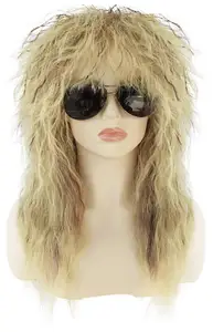 Парик Ebingoo из термостойкого волокна для косплея, Хеллоуин качающийся, в стиле диско, длинный кудрявый, золотистый, светлый, коричневый синтетический