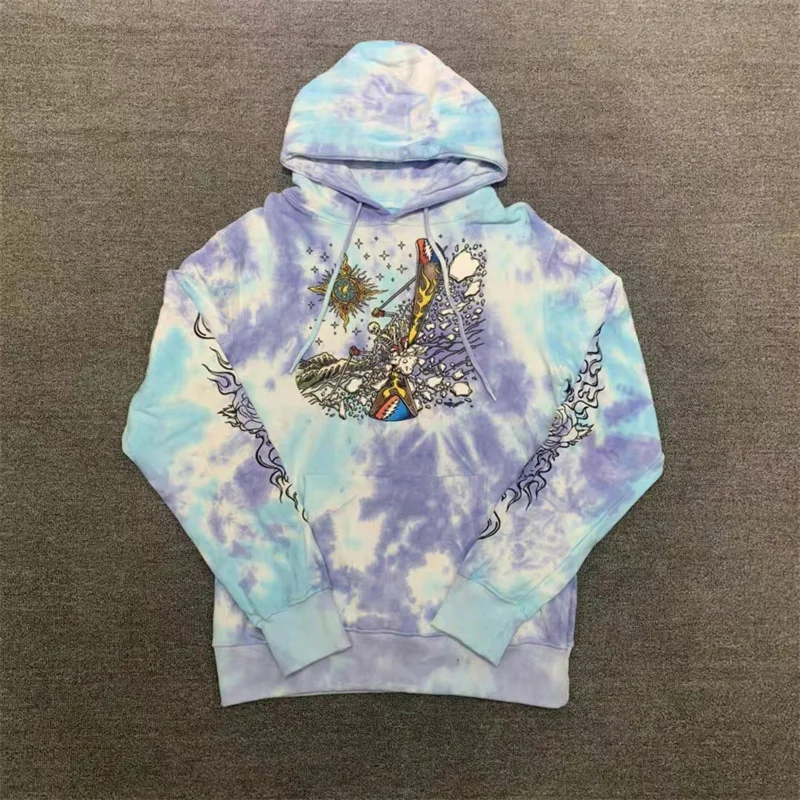

TS Chinanow Market Ins Same Cartoon Bear Tie Dye Pullover Cotton Loose Sweater Hoodie
