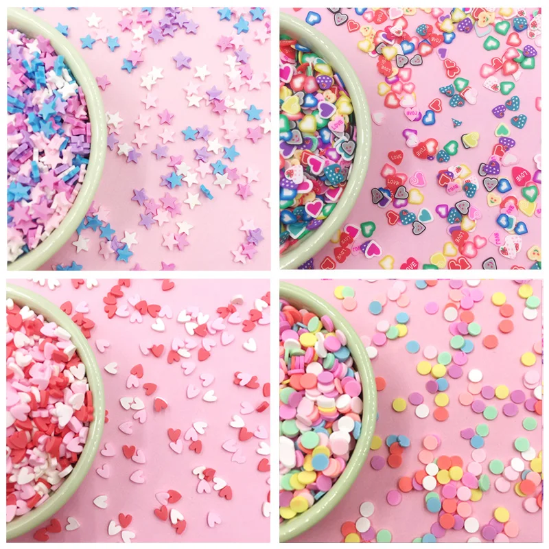 50 г/лот Полимерная глина снежинки сердце пять звезд Поддельные Украшения для