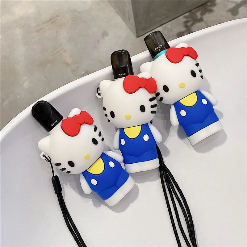 

Kawaii Kt Cat Electronic Cigarette Rod Sleeve for Relx 5 Silica Gel Protective Cover Cartoon E-Cigarette Case Girl Boy Gift