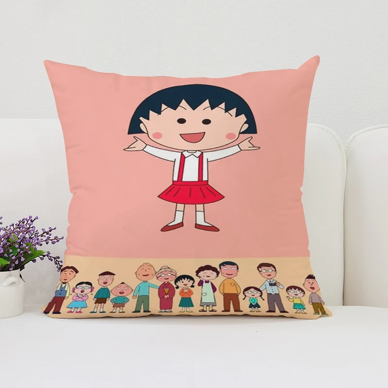 45x45 см Декор дивана C-Chibi Маруко-тян Набор подушек с двухсторонней наволочкой