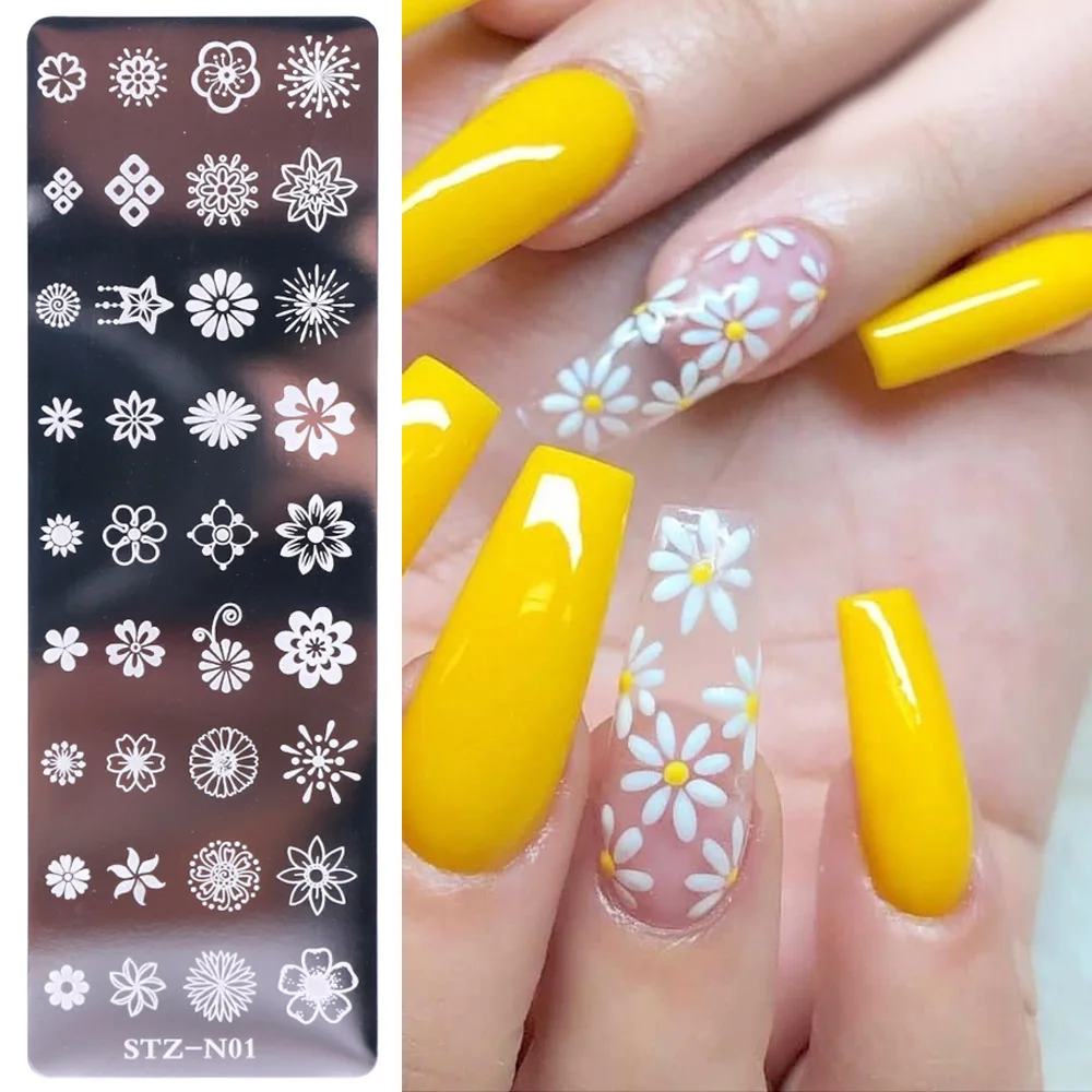 

Flower Leaves Nail Stamping Plate Stainless Steel Lace Stamp Polish Printing Templates DIY Animal Plants Image Nails Art Tools