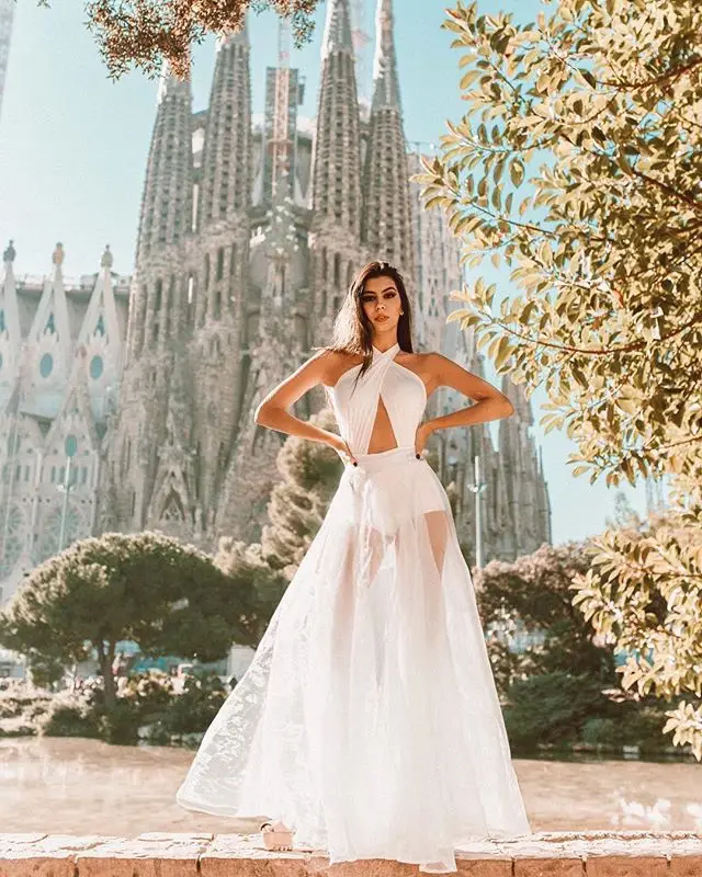 

Женское длинное платье на бретельках, однотонное белое пляжное платье со средней талией, 2023