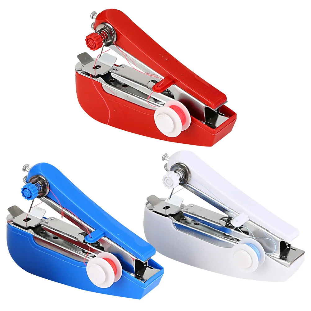 

3 Pcs Hand Sewing Machine Small Crafting Household Stitching Metal Plastic DIY Child Useful things for