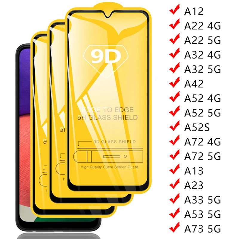 

Закаленное стекло 9D для Samsung, защитная пленка для экрана Samsung A12, A13, A22, A23, A32, A33, A51, A52, A53, A71, A73, Galaxy S21, S22, стекло, 3 шт.