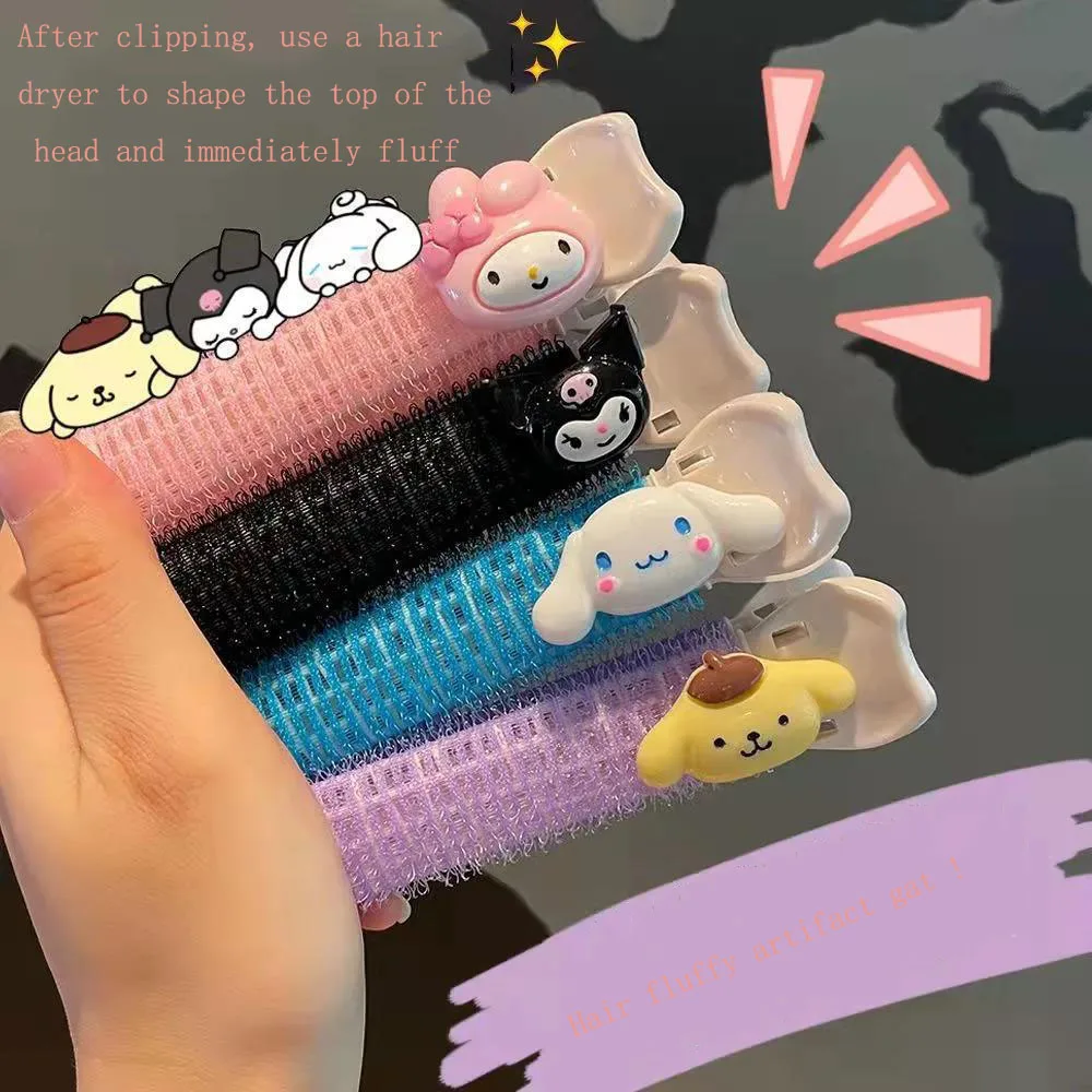 

Sanrio Kawaii Anime Figure Kuromi Mymelody Cinnamoroll Pompom Purin Fluffer Bangs Curler Fluffer Seamless Hair Styling Hair Clip