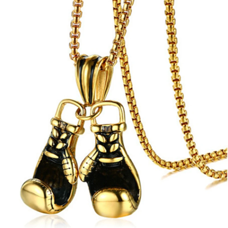 

Mini Boxing Glove Pendant Necklace For Men Hiphop Punk Style Link Chain Exercise Necklace Jewelry Accessories