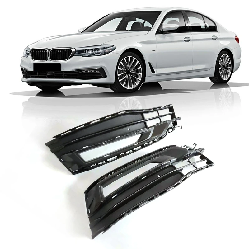 

Front Bumper Fog Lamps Grille Replacement Mesh Grill For -BMW 5-Series G30 G31 G38 51117409547 51117409548