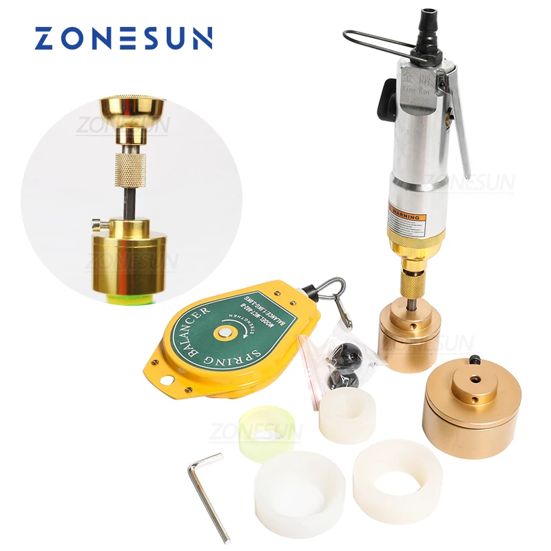 

ZONESUN 28-32mm Handheld Pneumatic Plastic Beverage Bottle Capping Machine Screwing Capper Tool
