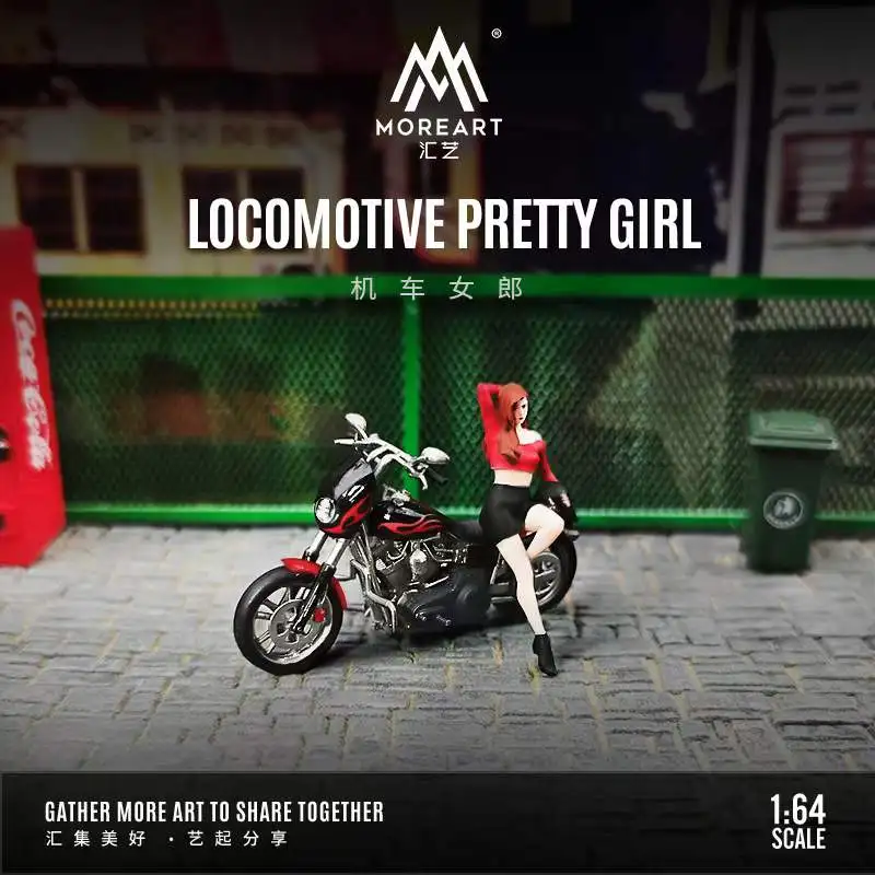 

MoreArt 1:64 motorbike & pretty girl doll figure set