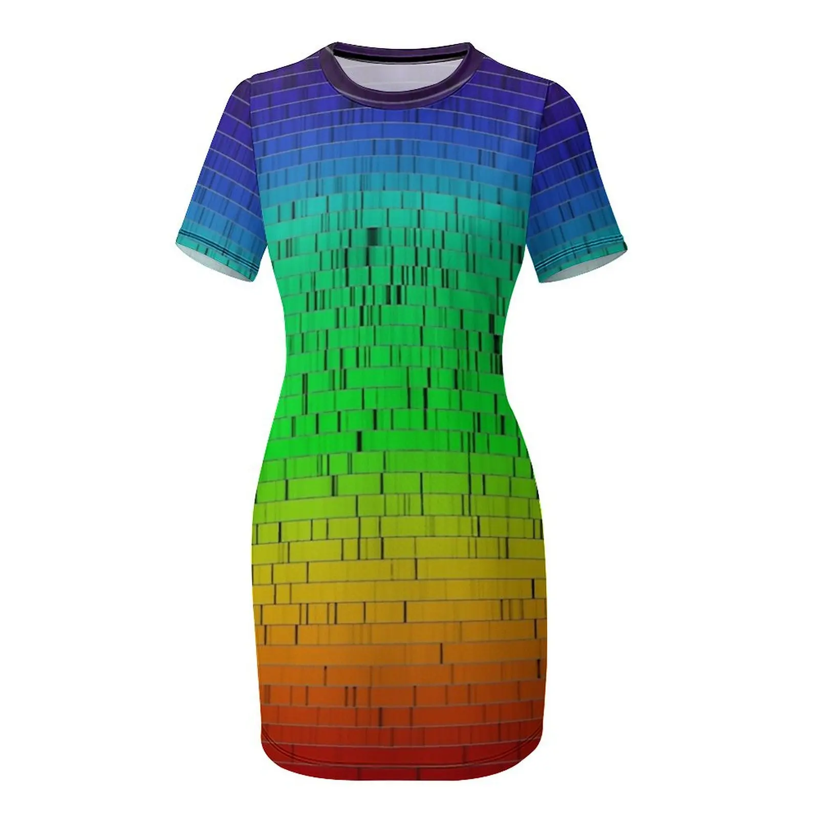 Солнечное спектра видимое легкое платье с короткими рукавами элегантные женские