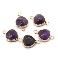 crystal amethyst natural stone water drop shape charms jewelry for diy making bracelet earring necklace agate connector pendants