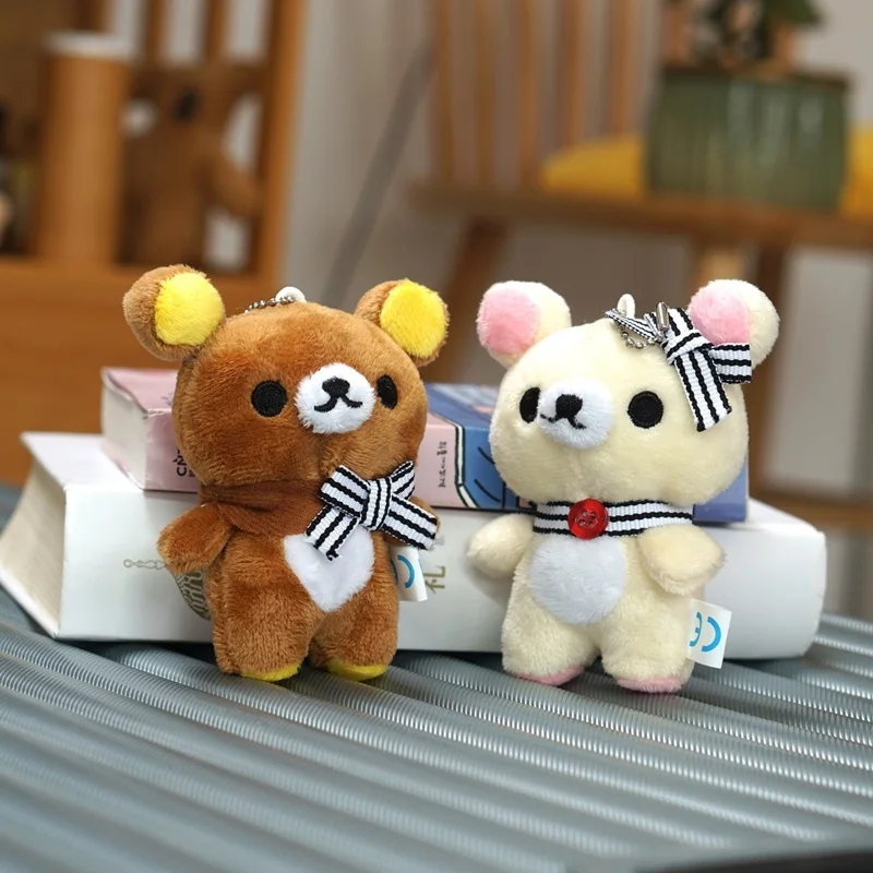 Фото Kawaii Rilakkuma аниме мультфильм плюшевые игрушки брелок аксессуары мягкий рюкзак кулон для девочек и мальчиков детские подарки на день рождения №1