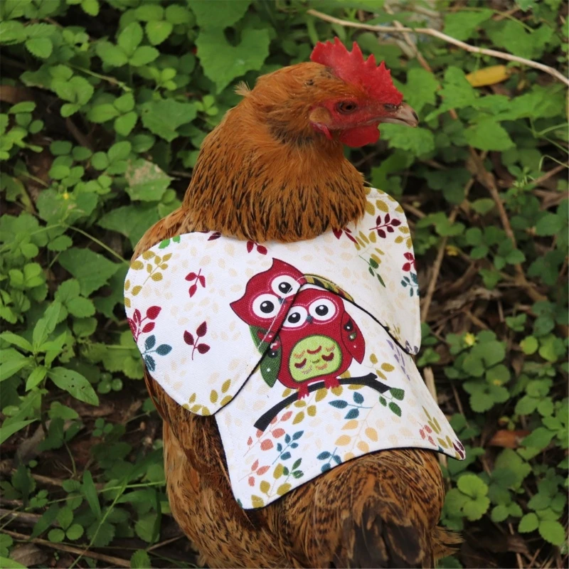 

E8BD Chicken Saddle Hen Apron Feather Fixer Wing Back Protector for Poultry Protect Back and Wing Easy to Wear Quilted Lining