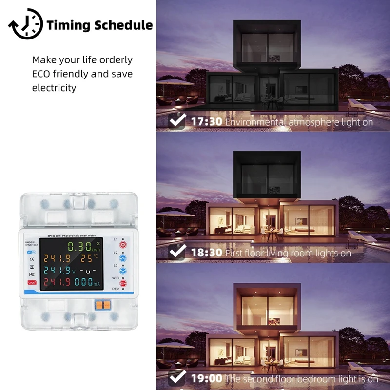 Tuya Wifi Intelligent Circuit Breaker Automatic Reclosure Protector 3P4W Power Meter Three Phase Switch Timing