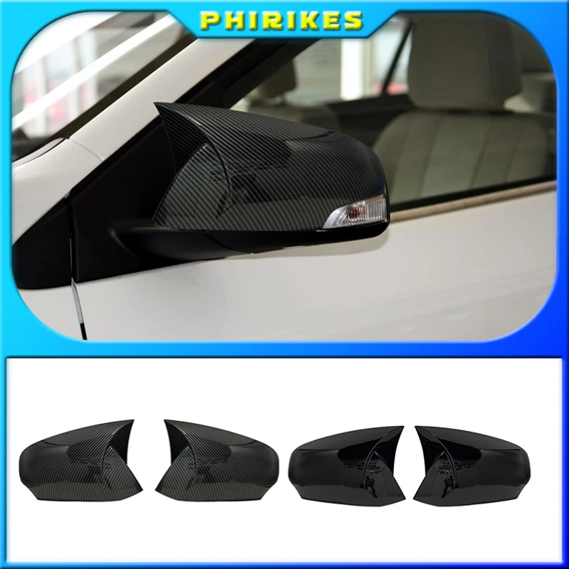 

For Renault Fluance için 2 Pieces ABS Plastic Bat Wing Mirror Covers Caps Rearview Mirror Case Cover Gloss Black Car Accessories