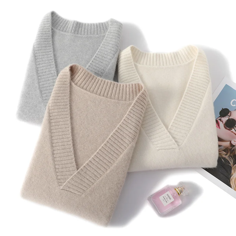 

Женский кашемировый свитер без рукавов, Повседневный шерстяной вязаный жилет, модный теплый свитер на осень и зиму, 2023