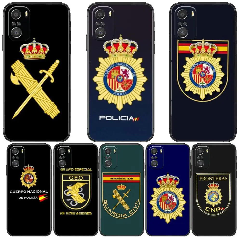 

Spain National Police logo Phone Case For xiaomi mi 11 Lite pro Ultra 10s 9 8 MIX 4 FOLD 10T 5g Black Cover Silicone Back Prett