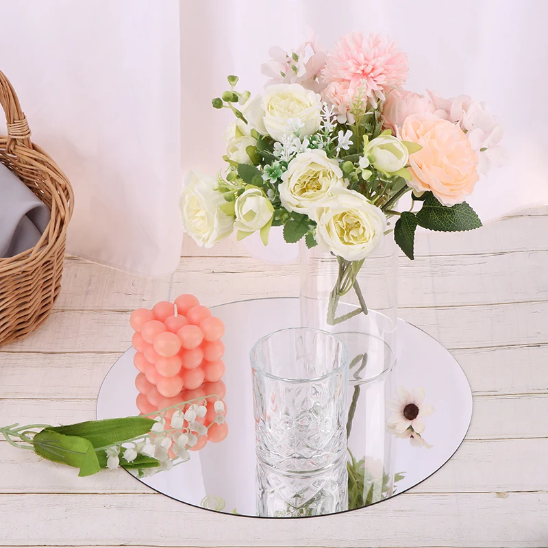 Круглая квадратная зеркальная стеклянная подставка сделай сам акриловая