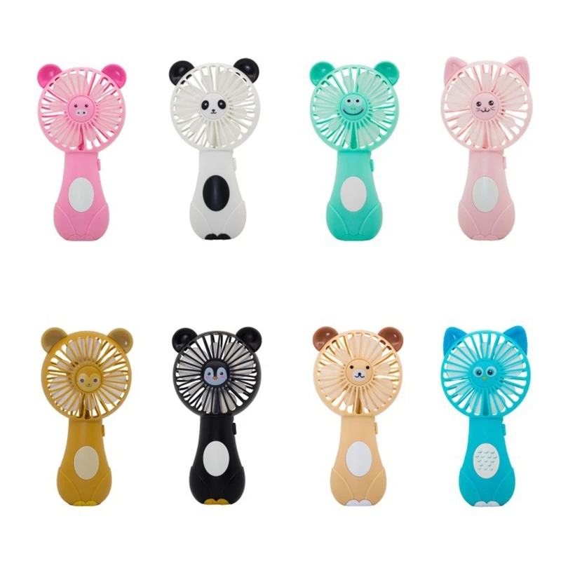 

Portable Handheld Fan Cartoon Panda Kitten Monkey Mini Fans Battery Powered Dropship