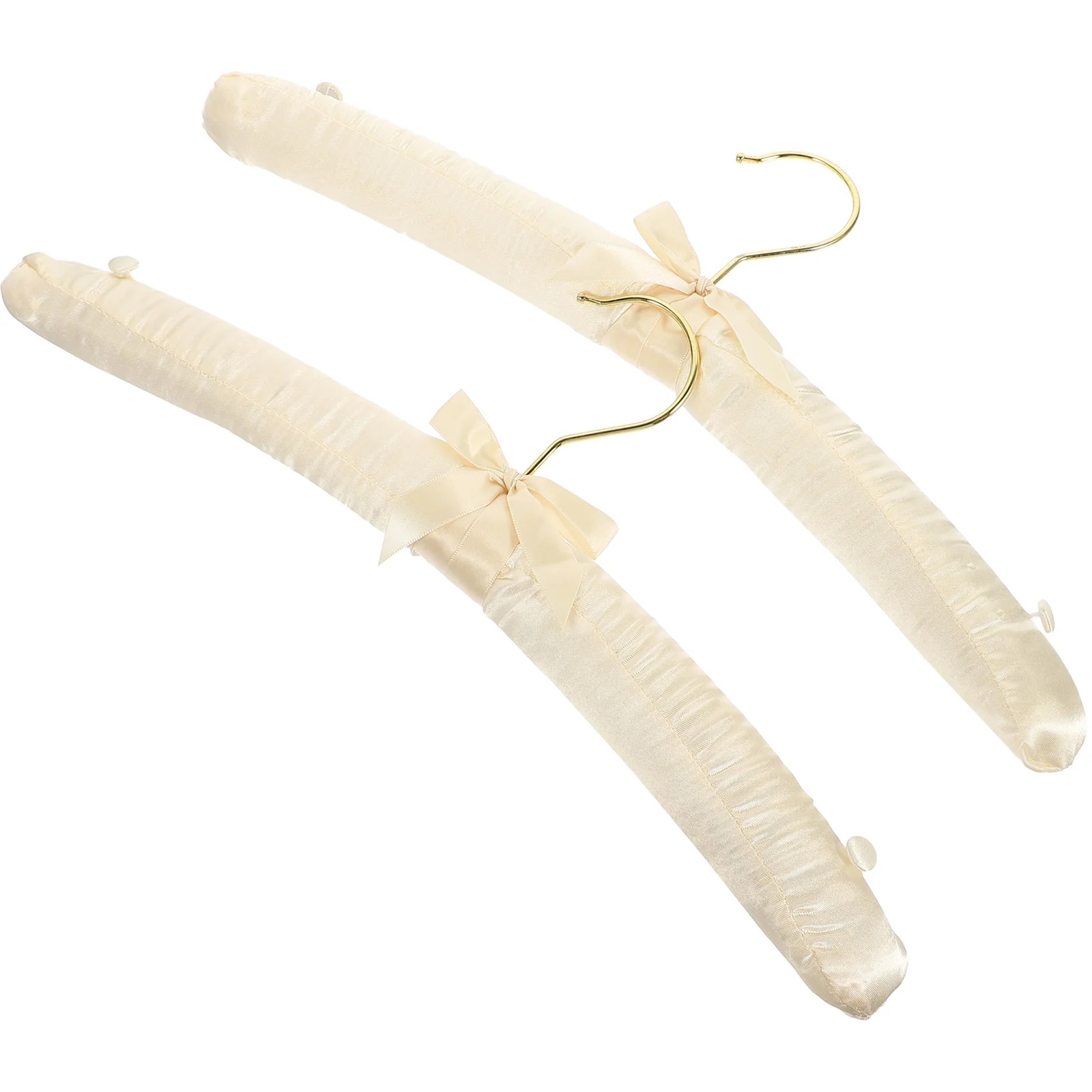 

2pcs Sponge Padded Clothes Hangers Wedding Dress Hangers with Buttons Heavy Duty Clothes Hangers