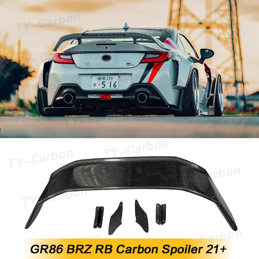 

Real Carbon Fiber Spoiler Rear Wing Trunk Lip Spoilers Fit For Toyota GR86 Subaru BRZ RB Style FRP Rear Spoiler Lip Wing 2021+