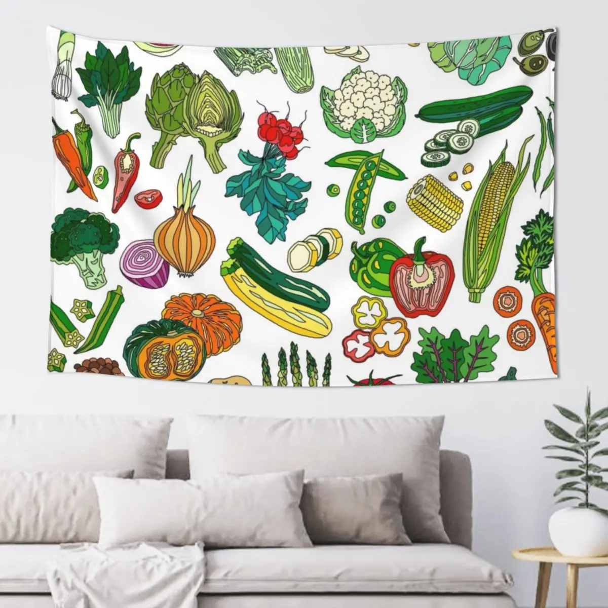 Получить овощи! Гобелен Подвесной Настенный Корейский Декор Комнаты