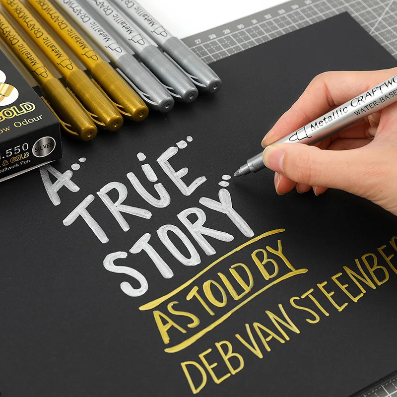 

4Pcs DIY Metal Waterproof Permanent Paint Marker Pens Sign Gold Silver 1.5mm Craftwork Resin Mold Pen Art Painting Student