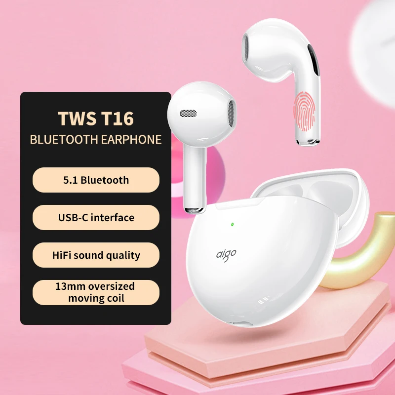 

Aigo tws Wireless Headphones Bluetooth 5.1 Earphones sport Earbuds Headset With Mic Charging box Headphones For all smartphones