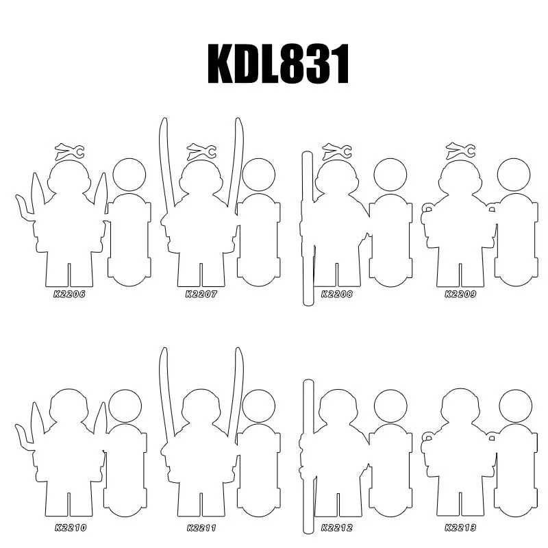 Фигурки из мультфильмов строительные блоки для детей KDL831 K2206 K2207 K2208 K2209 K2210 K2211 K2212