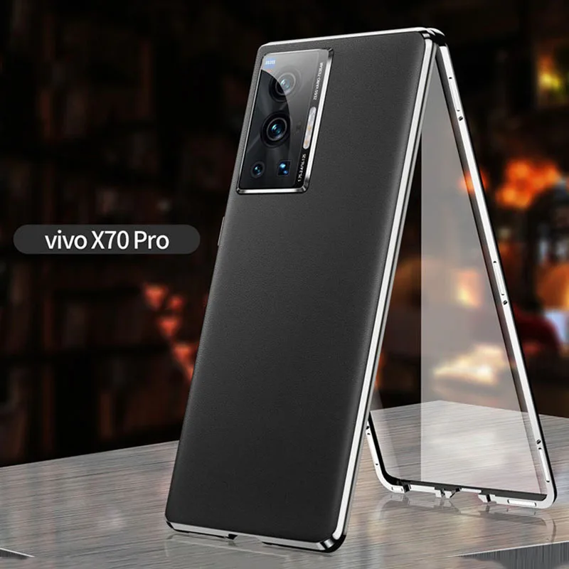 

For Vivo X70 Pro Plus X70pro+ Mobile Phone Shell All-inclusive Anti-fall Curved Metal Magnetic Double-sided Protective Cover