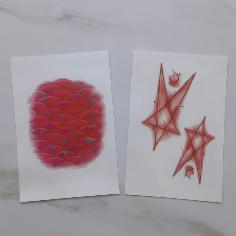 Градиентные временные тату-наклейки в виде рыбьей чешуи шрамы искусство