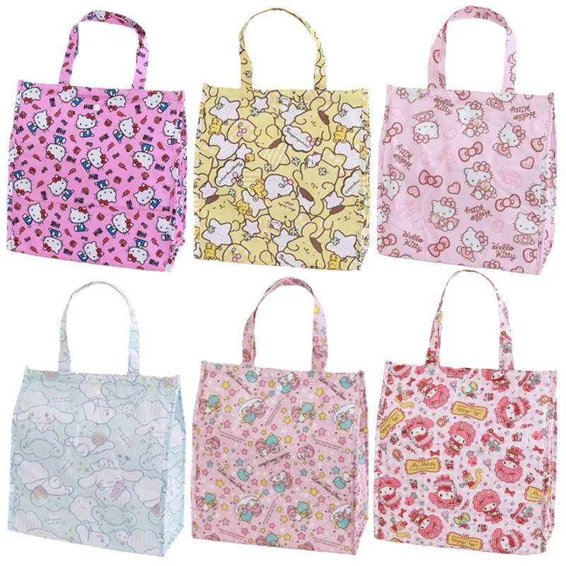 

Sanrioed Cartoon Kawaii Cinnamoroll Kt Cat My Melody Little Twinstars Fold Keep Warm Lunch Box Bag Anime Portable Storage Bags