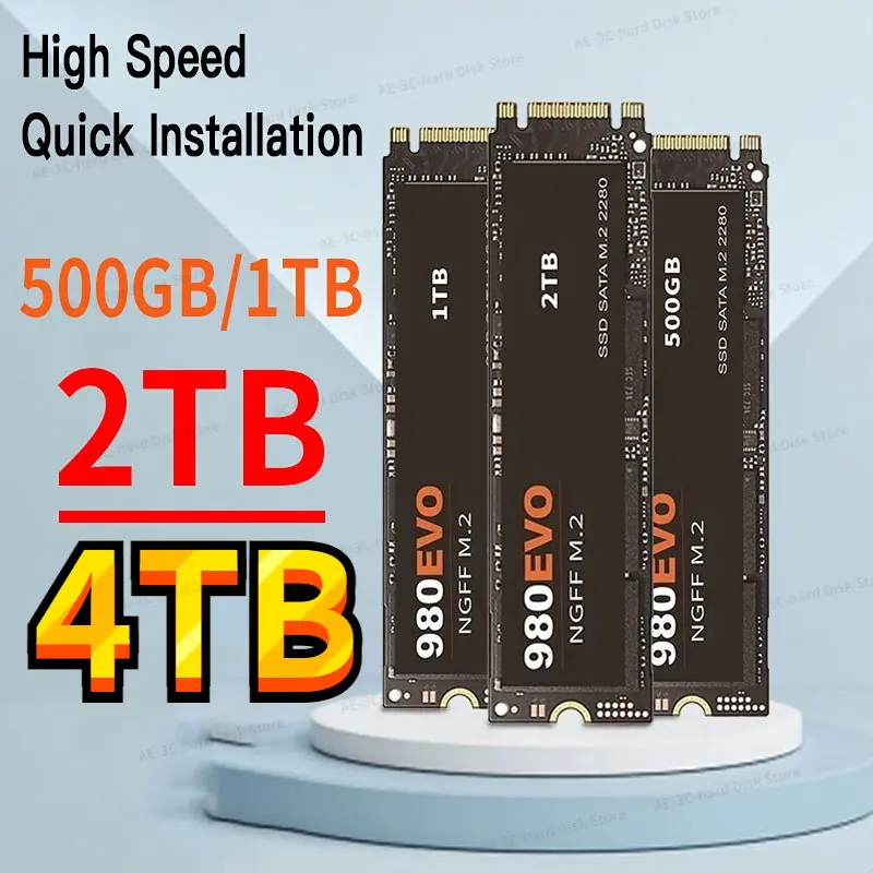 

Твердотельный накопитель M.2 SSD NGFF 4 ТБ 500 Гб, высокоскоростной внутренний жесткий диск M.2 2280 PCIe 3,0 для ноутбука и настольного компьютера