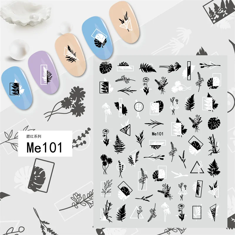 

1pcs New Summer Beach Nail Stickers Coconut Tree Shell Nail Art Stickers Leaves Transfer Decals Slider DIY Manicures Decoration