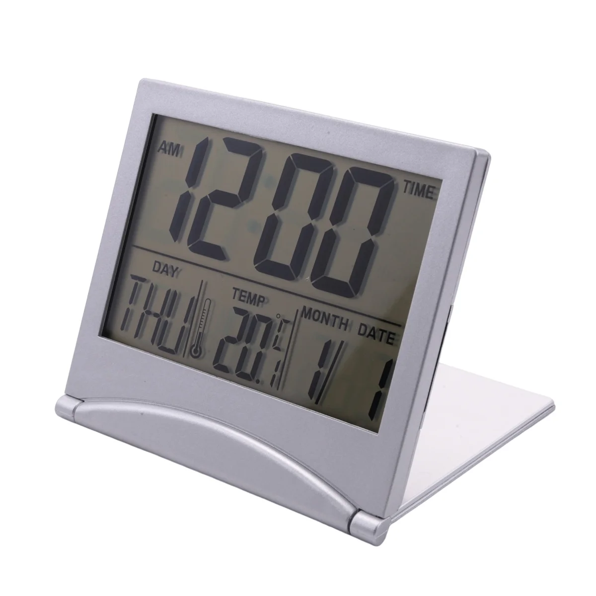 Battery Operated Portable Large Number Display Clock With Temperature 12/24h Small Desk Clock