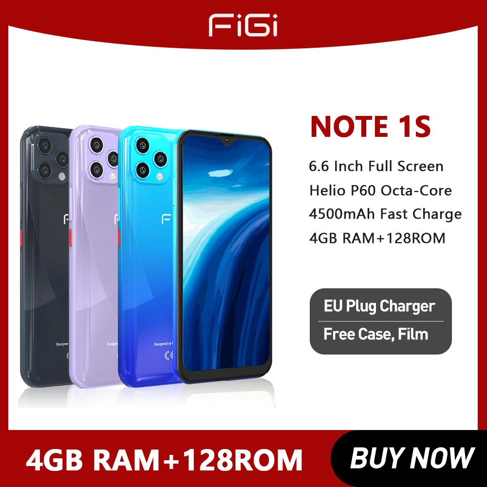 FIGI NOTE 1S Android 11 MobilePhone Helio P60 Octa Core Smartphone 4GB+128GB 6.6