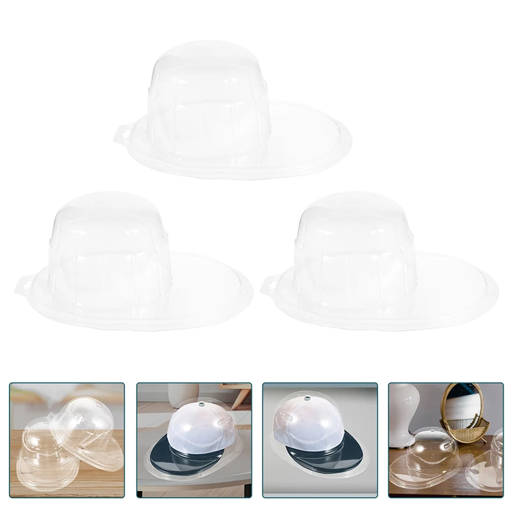 

3 шт. портативный ящик для хранения Бейсбольных Кепок, пластиковые витрины для путешествий, стойка для держателя шляпы