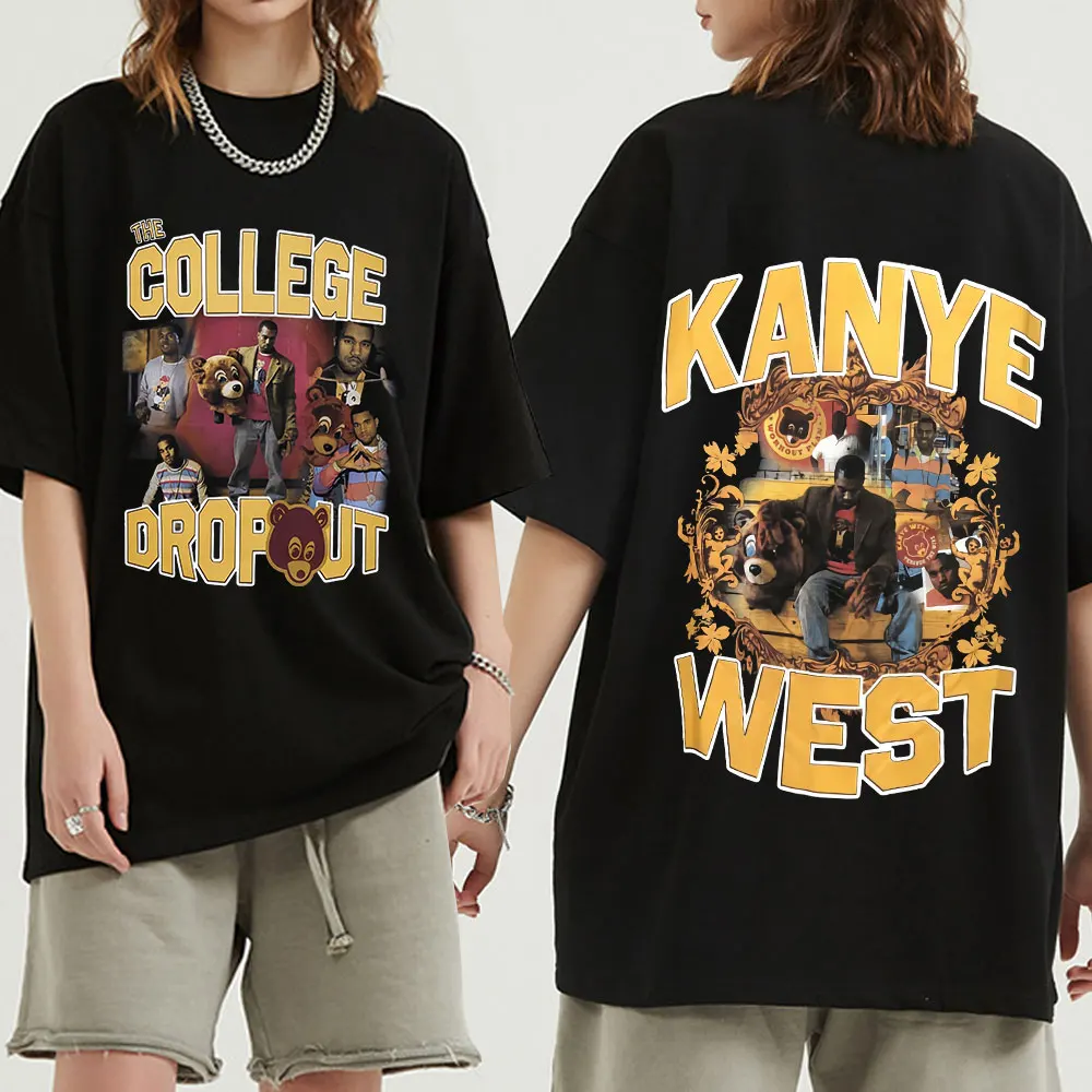 

Футболка Kanye West, футболка для колледжа с выходным музыкальным альбомом, мужские и женские футболки высокого качества с графическим принтом, ...