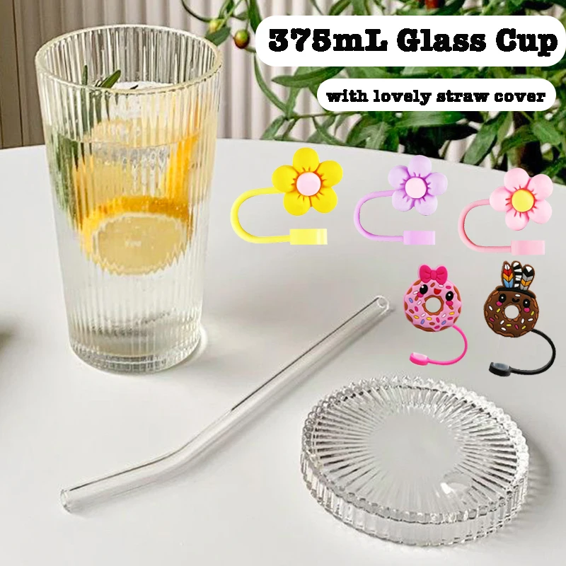 Красивые стеклянные чашки для воды чая вертикальные полосатые дорожная кофейная