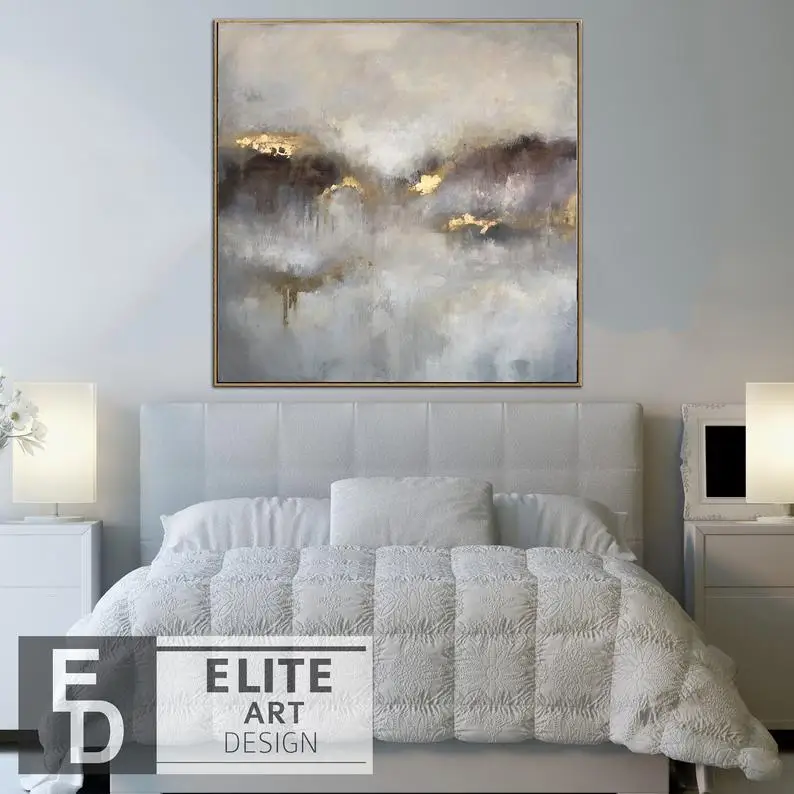 

Grey Painting Abstract Artwork Minimalist Abstract Painting Home Wall Decorating Abstract Simple Wall Art Large Artwork Abstract