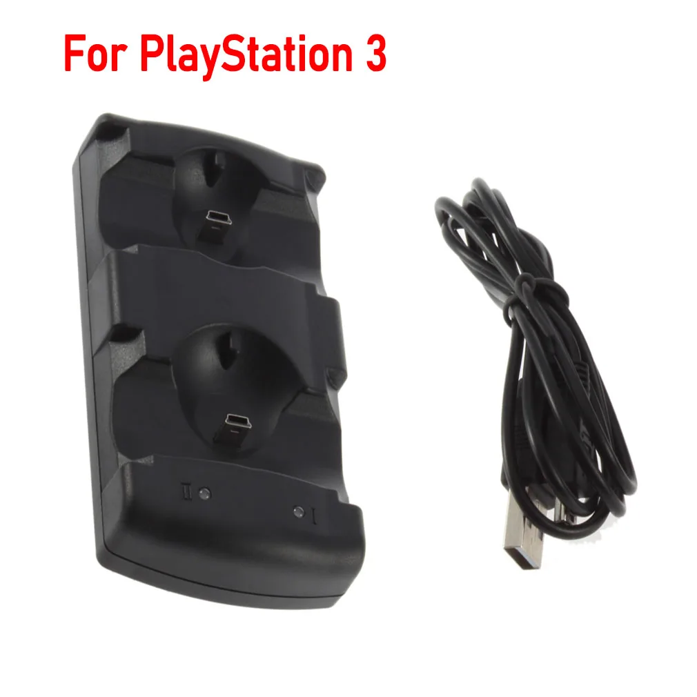 

2 in1 Dual Chargers Dual USB Charging Powered Dock Charger for PlayStation 3 for Sony for PS3 Controller & Move Navigation Hot